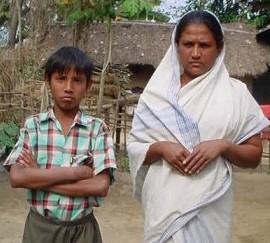 Lakhimi Das and her son Jagannath of Dhemaji